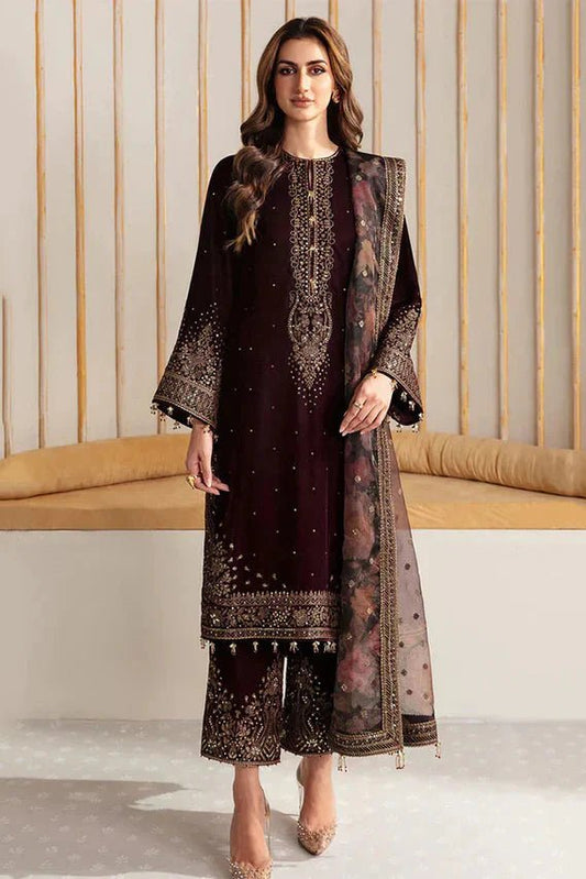 Jazmin embroidered Velvet Three piece Winter Collection D - 220 - Wareeb.Shop