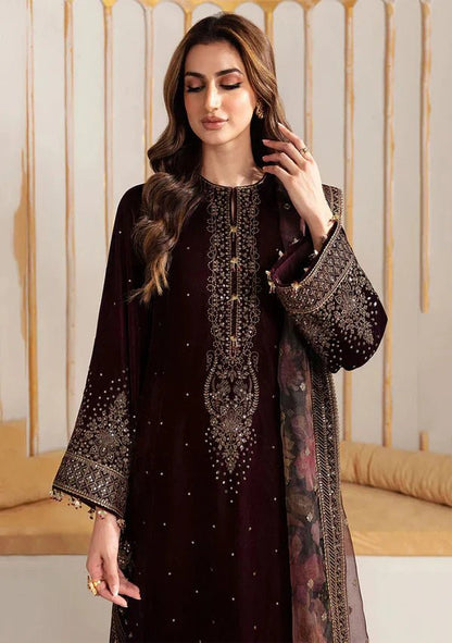 Jazmin embroidered Velvet Three piece Winter Collection D - 220 - Wareeb.Shop