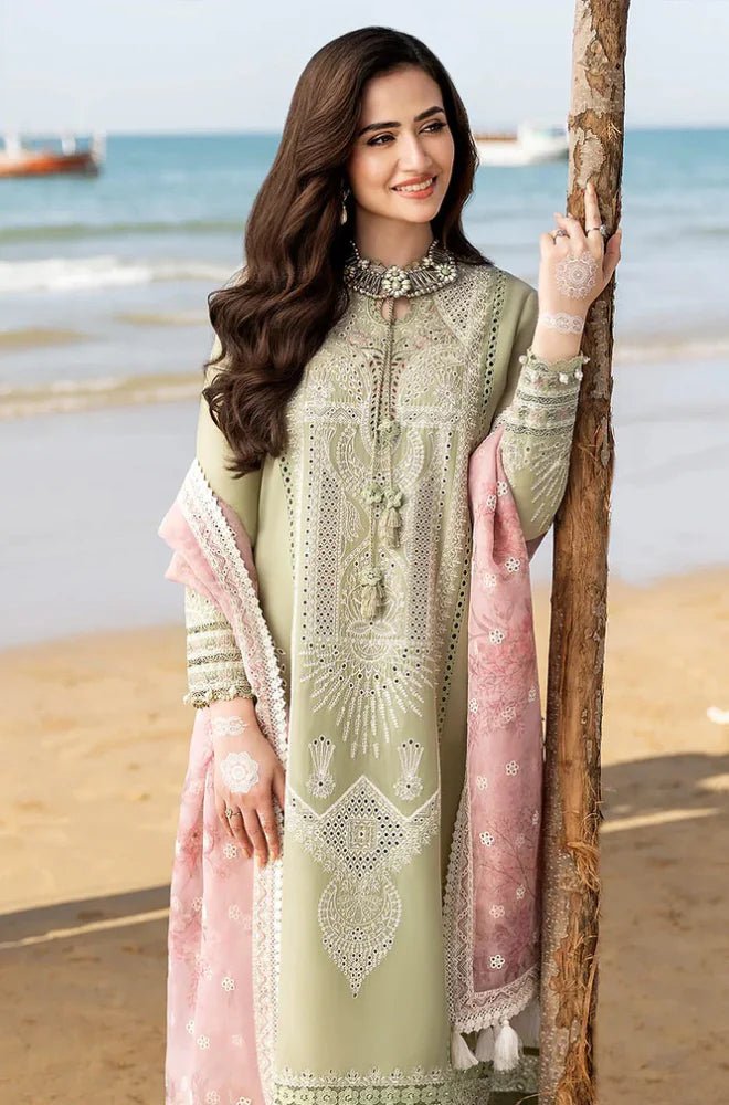 Jazmin - Summer 3PC Lawn Chicken Kari Embroidered Suit - Wareeb.Shop