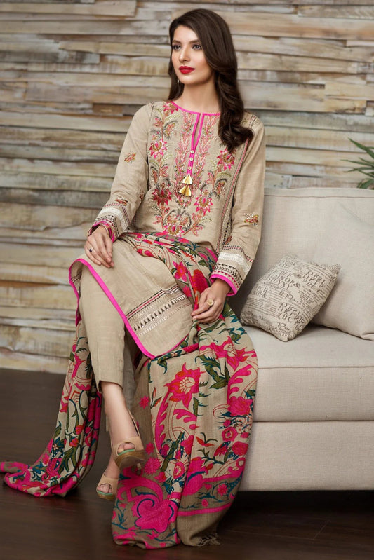 Khaadi 16701 Skin Dhanak Embroidered three piece - Wareeb.Shop