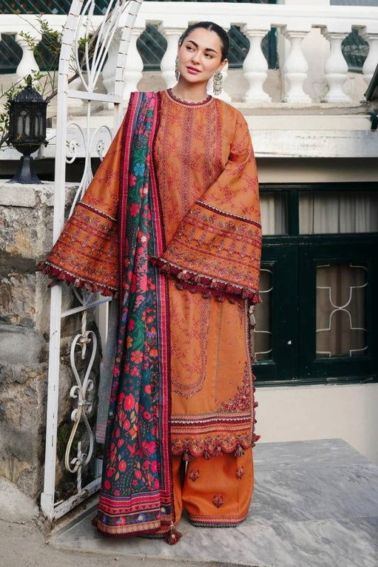 Laam Embroidered Dhanak Three Piece D - 65 - Wareeb.Shop