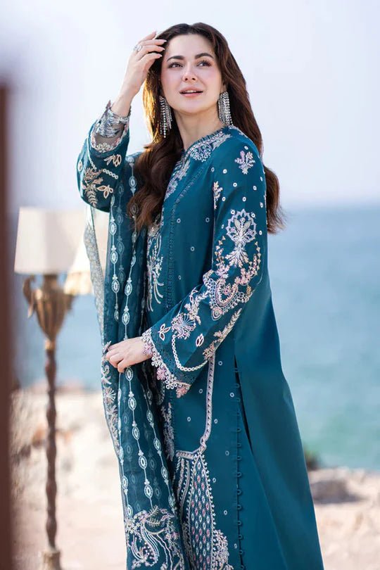 Qalamkar - 3PC Lawn ChickenKari Embroidered Suit - Wareeb.Shop