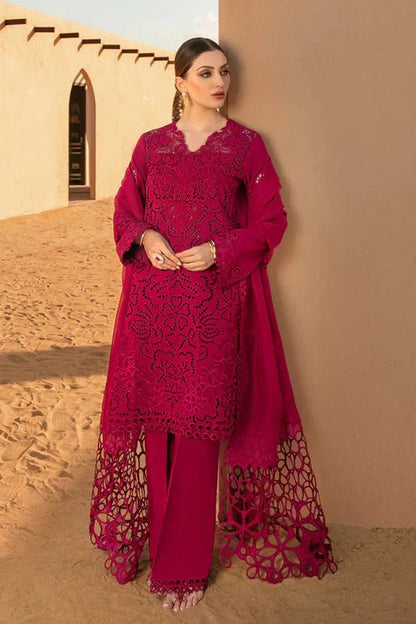 Rang Rasiya - 3Pc Lawn Chikankari Embroidered Shirt With Embroidered Dupatta - Wareeb.Shop