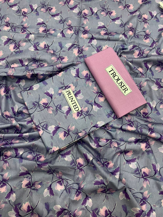 Premium Bonanza Lawn 2-Piece - Digital Printed Shirt with Matching Plain Trouser