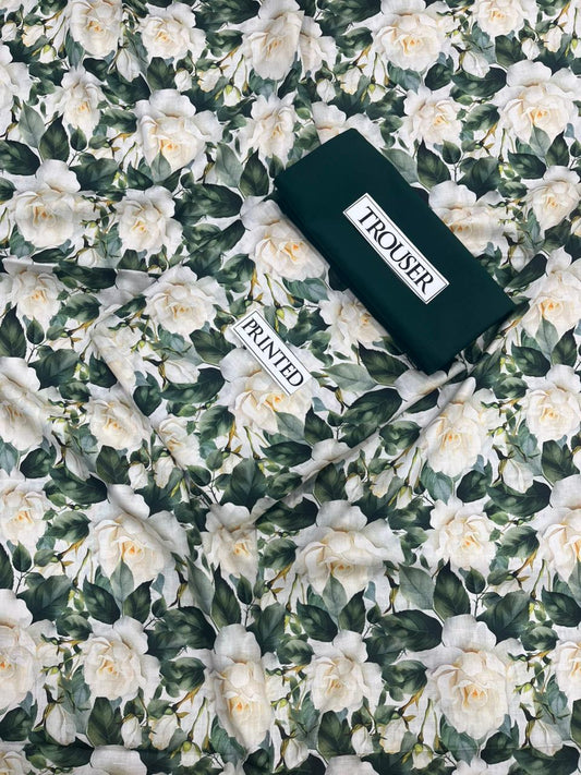 Premium Bonanza Lawn 2-Piece - Digital Printed Shirt with Matching Plain Trouser