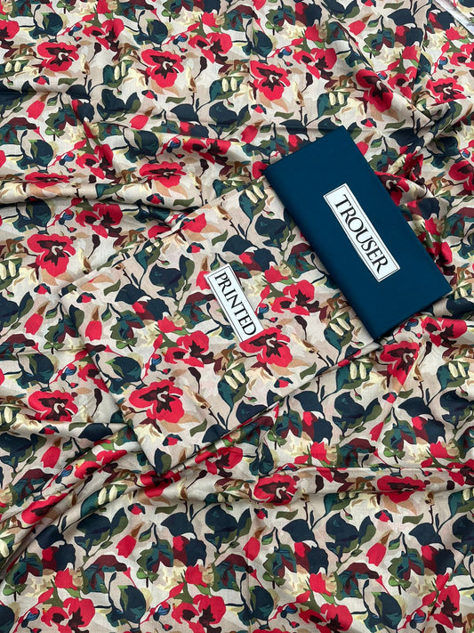 Premium Bonanza Lawn 2-Piece - Digital Printed Shirt with Matching Plain Trouser