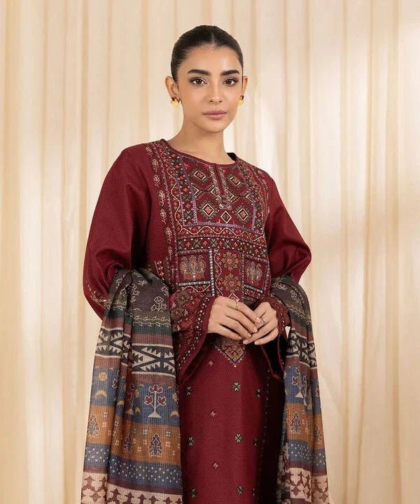 Sapphire Embroidered Dhanak Three Piece SP - 715 - Wareeb.Shop