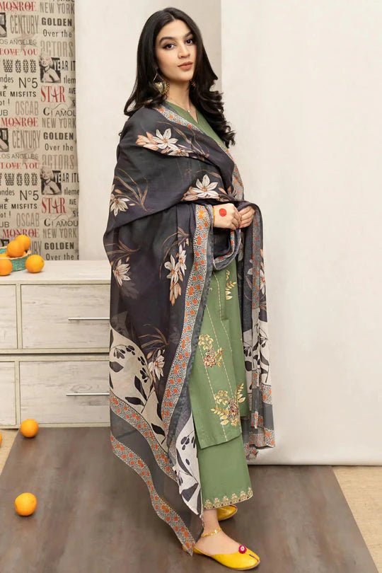 Urge - 3Pc Lawn Embroidered Shirt With Lawn Printed Dupatta And Embroidered Trouser - Wareeb.Shop