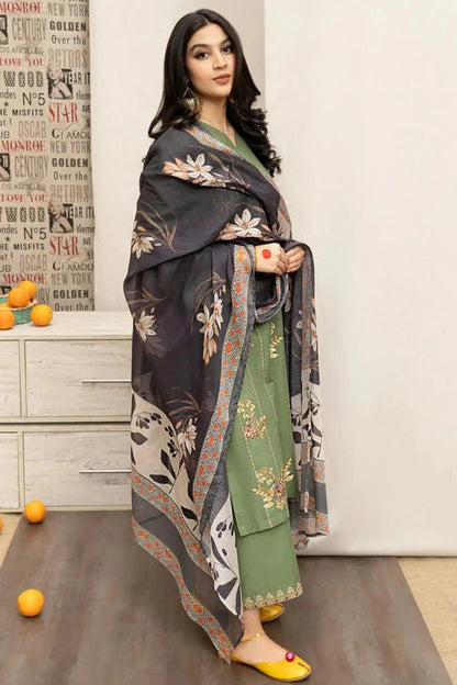 Urge - 3Pc Lawn Embroidered Shirt With Lawn Printed Dupatta And Embroidered Trouser - Wareeb.Shop