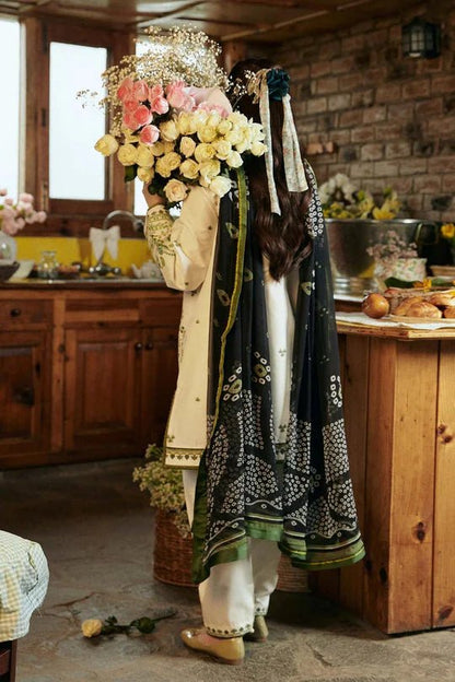 Zara Shahjahan 3Pc Lawn Embroidered Shirt With Printed Lawn Dupatta - Wareeb.Shop