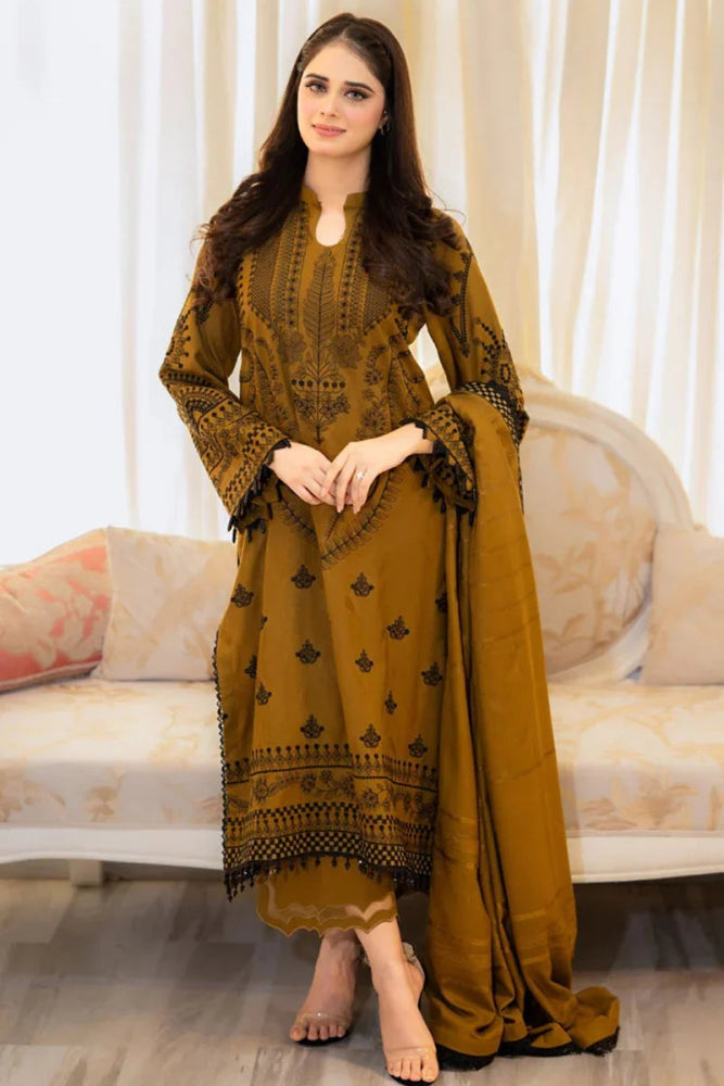 Zarashahjahan Embroidered Dhanak Three Piece coco - 66 - Wareeb.Shop