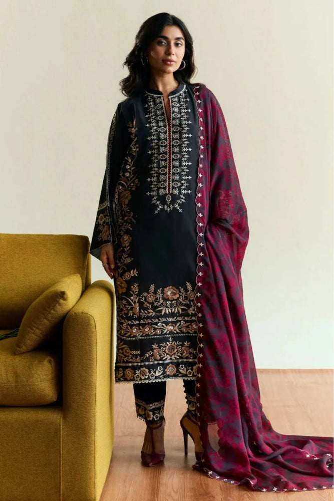Zarashahjahan Embroidered Dhanak Three Piece coco - 78 - Wareeb.Shop