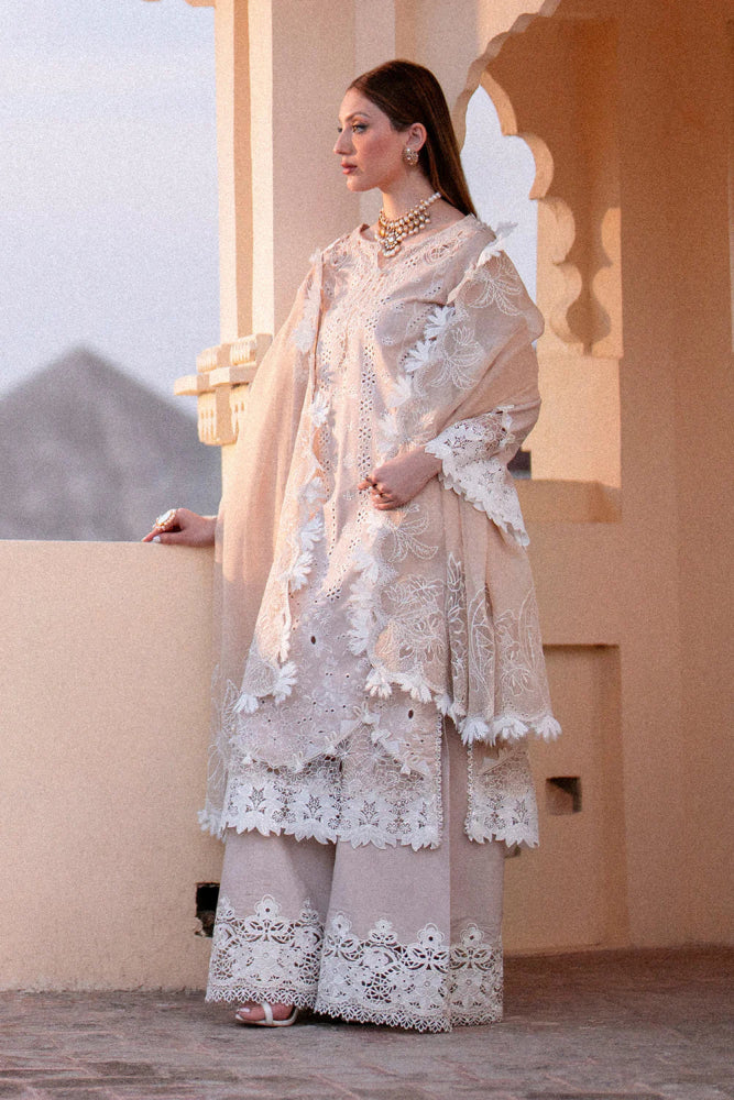 Zarpash Chikenkari Embroidered Dhanak Three Piece Zarpash - 02 - Wareeb.Shop