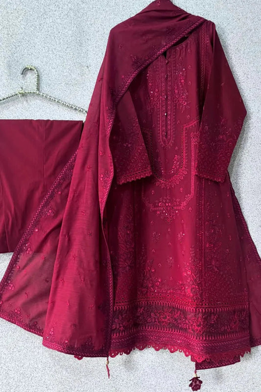 Zarqash Embroidered Dhanak Three Piece D - 210 - Wareeb.Shop